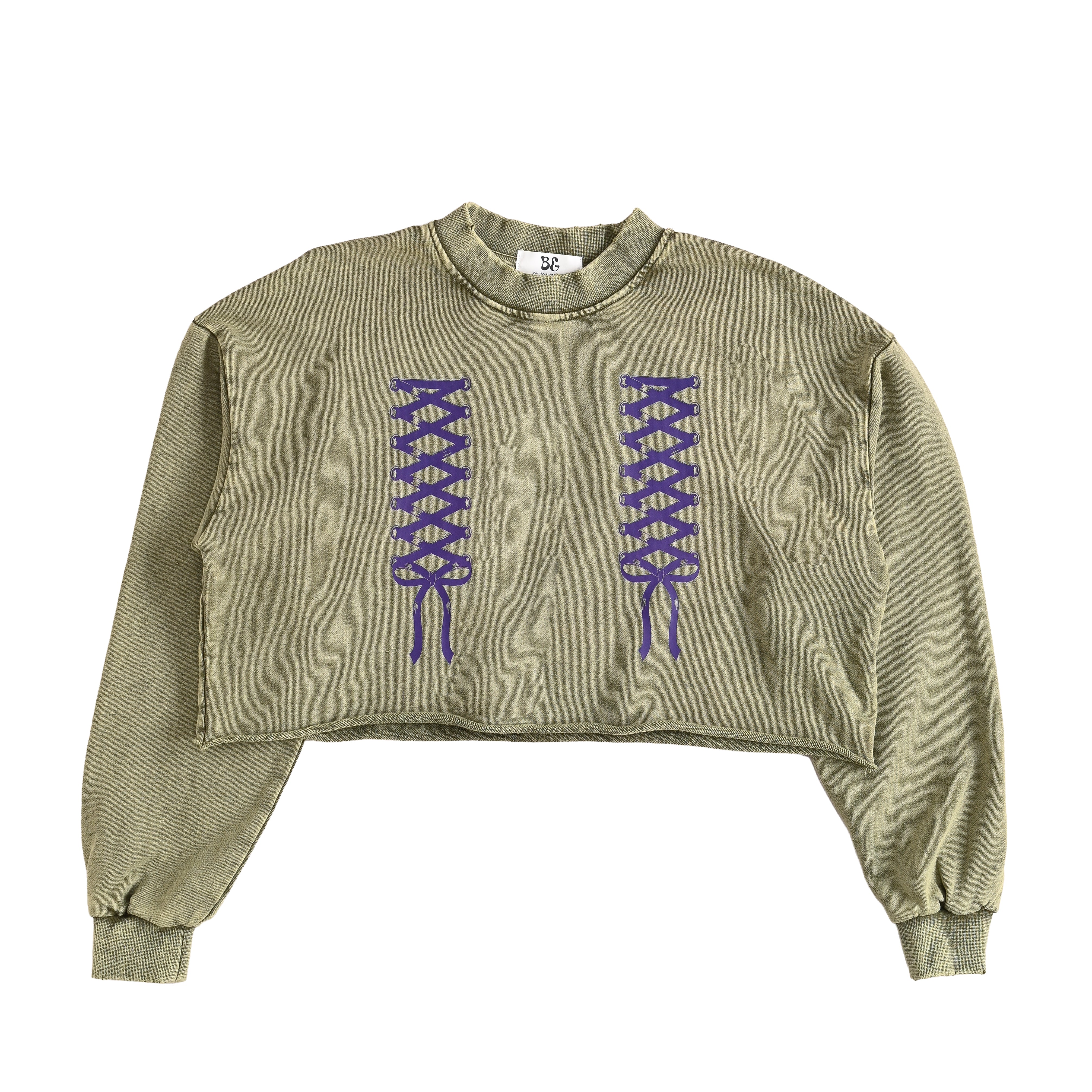 LACE UP SHORT TOPS khaki image