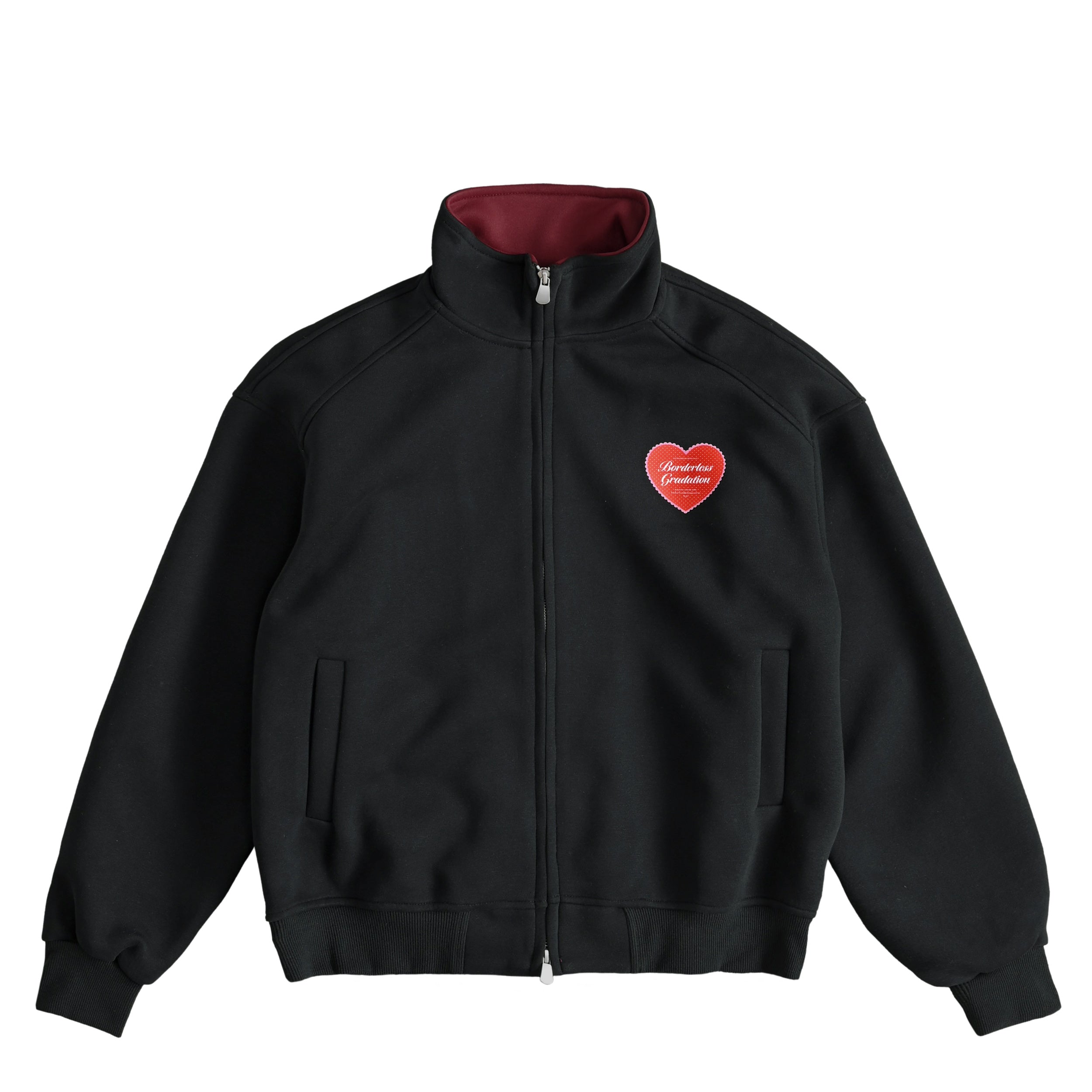 【BG】HEART LOGO ZIP BLOUSON black image