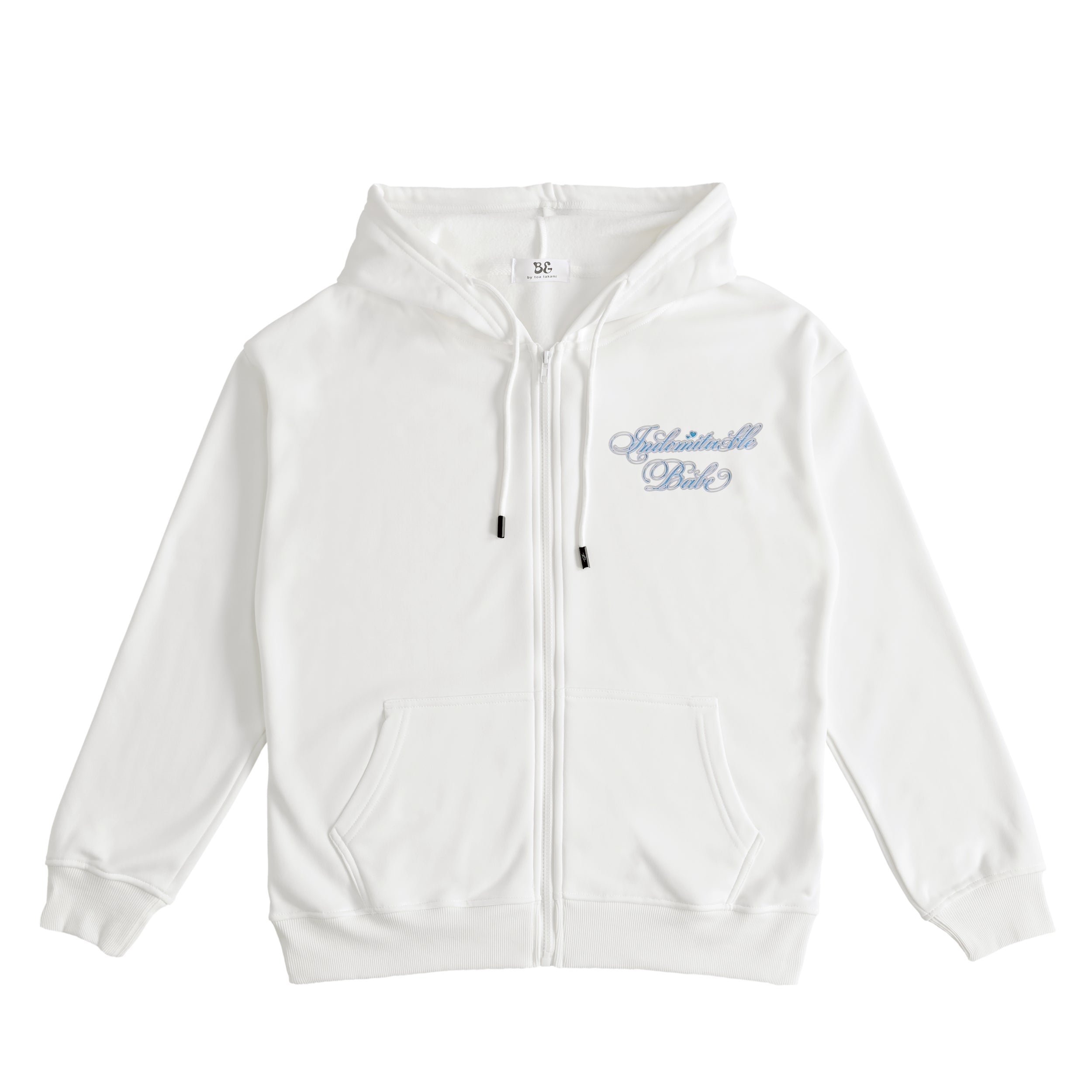 【BG】INDOMITABLE BABE ZIP HOODIE white image