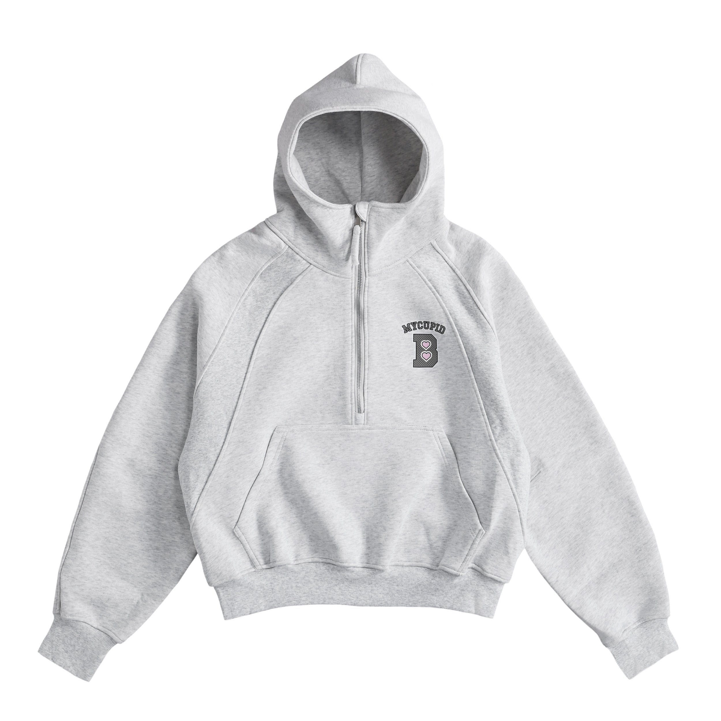 MY CUPID HALF ZIP HOODIE ash-gray image