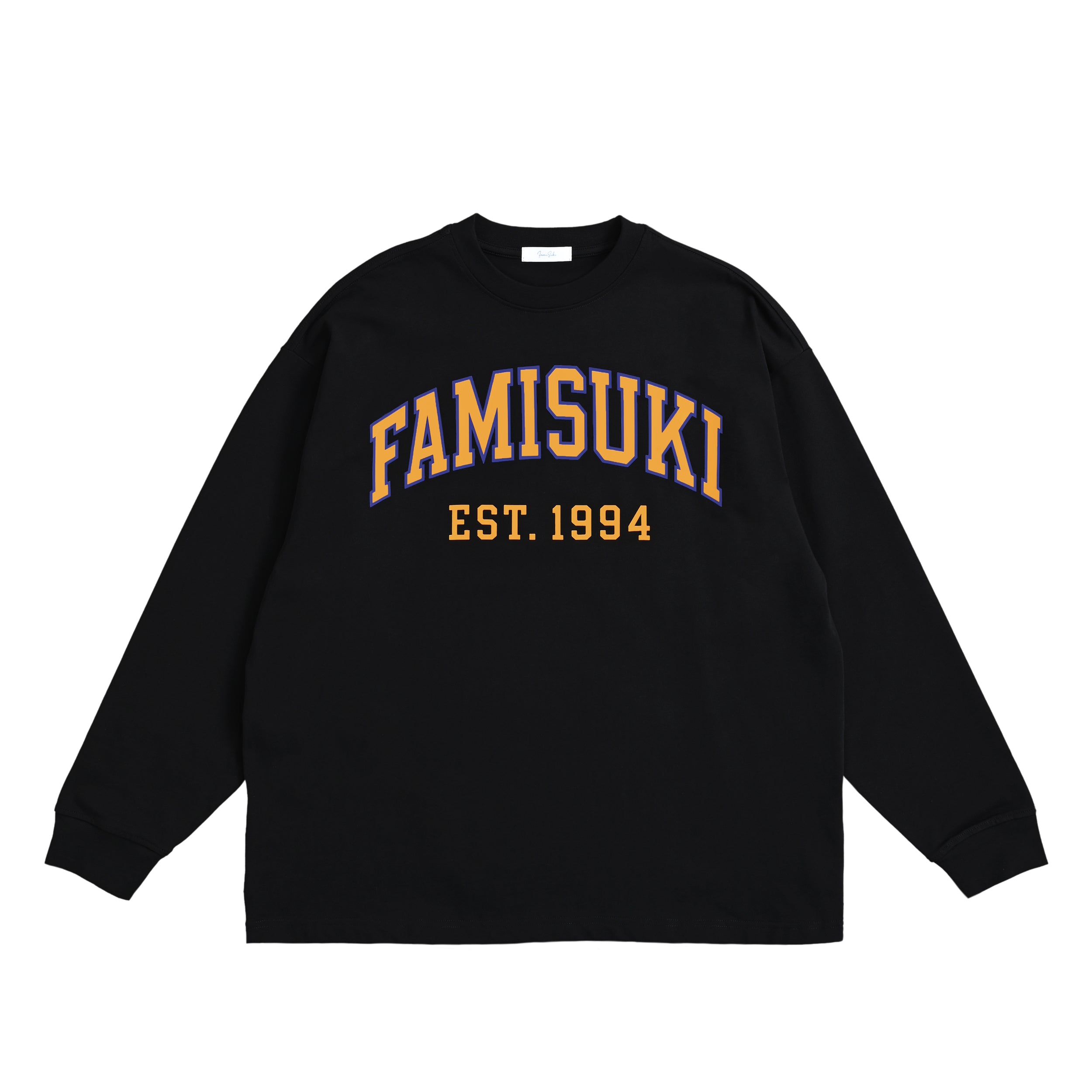 オーバーサイズ コットンロングスリーブTシャツ black image